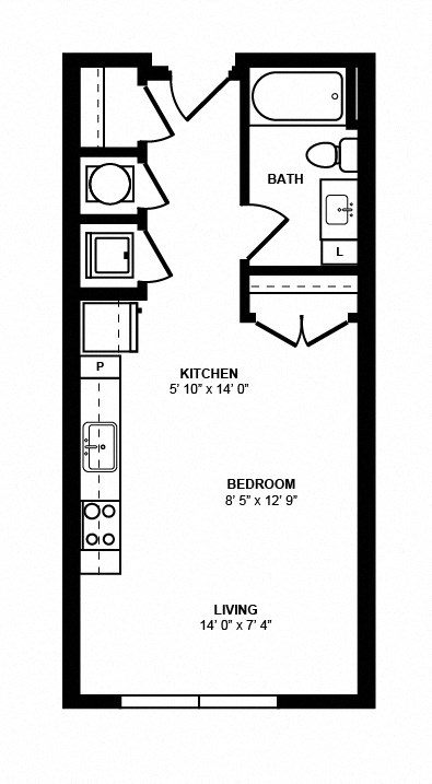 S1B_Studio 1 Bath_493sqft